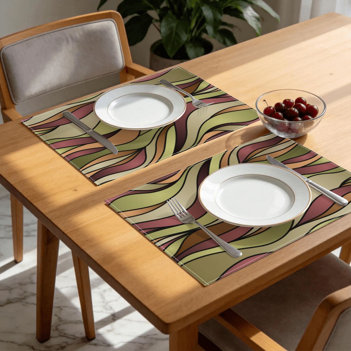 Faux Linen Placemats Set of 6