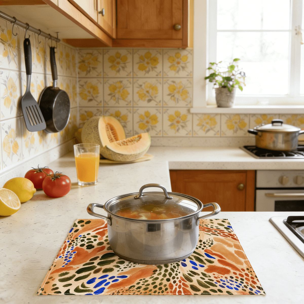 Faux Linen Placemats Set of 6