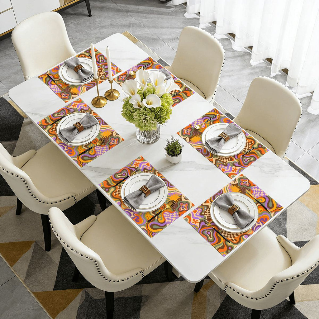 Faux Linen Placemats Set of 6