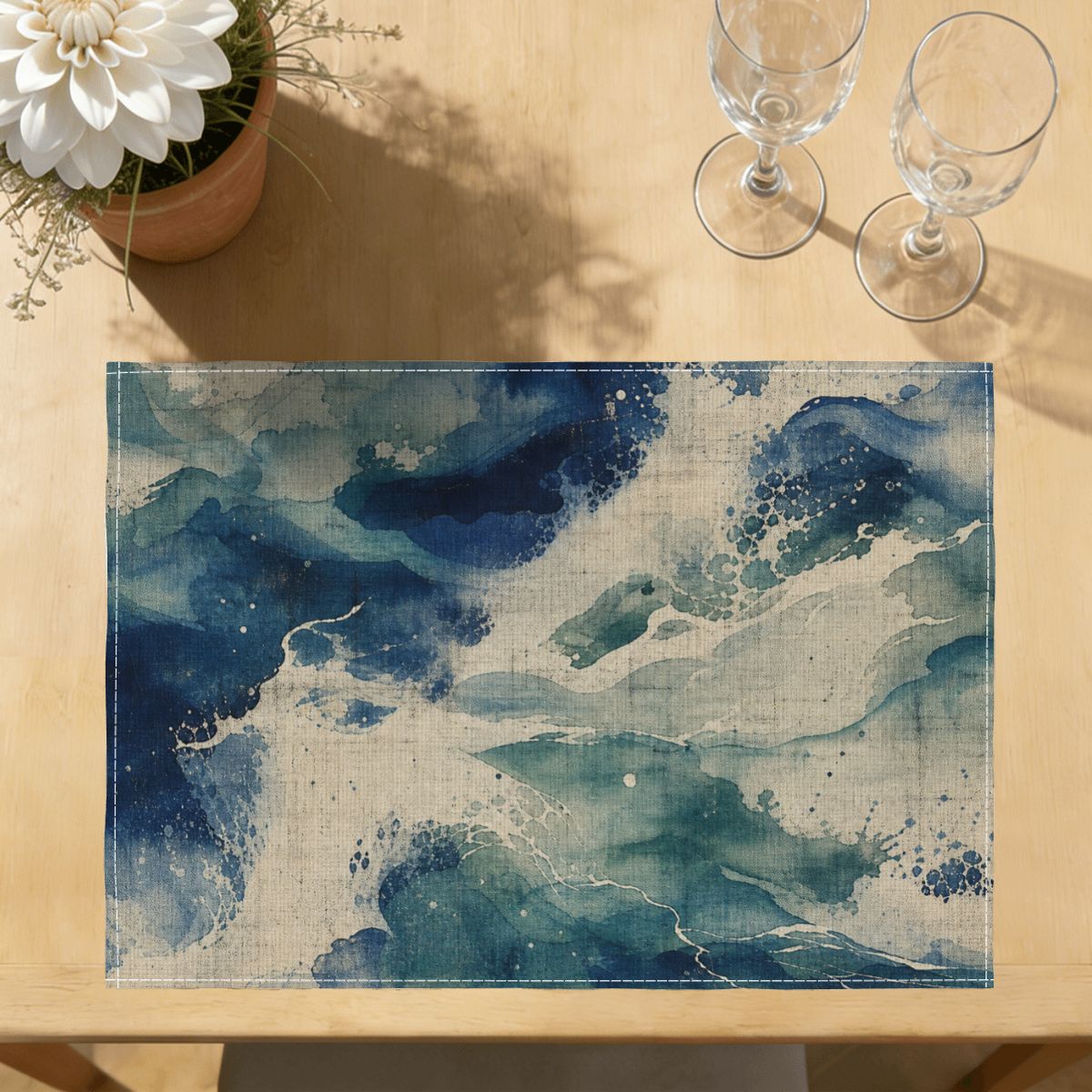 Faux Linen Placemats Set of 6