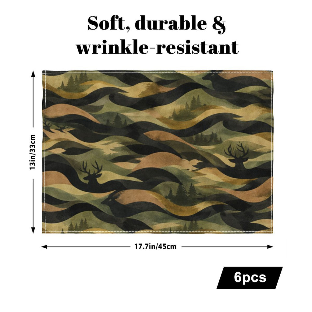 Faux Linen Placemats Set of 6